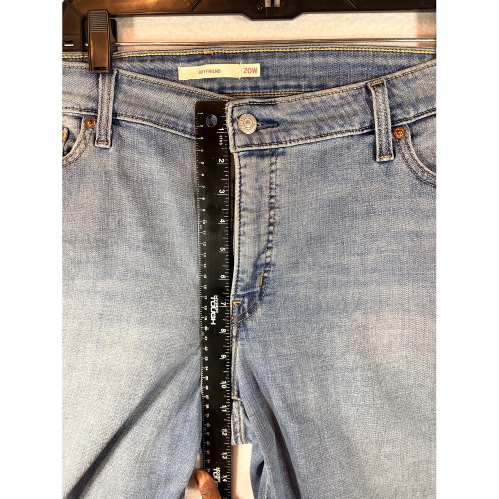 Levi's Boyfriend Jeans Plus Size 20W Distressed Light Wash Straight Leg Denim - Picture 6 of 10